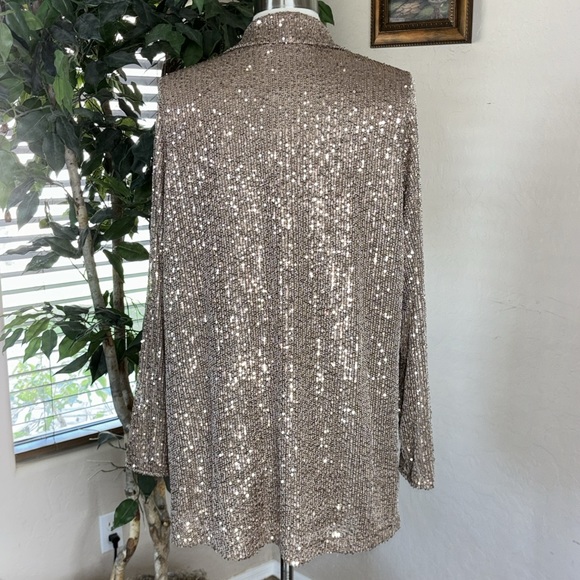 Jingle Belles by Kim Gravel Sequin Mesh Open Front Topper ~ Bronze - Picture 3 of 9